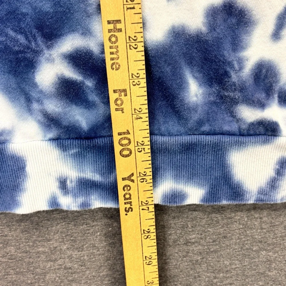 True Religion Sweatshirt Mens Large Blue Tie Dye Buddha Graphic Fleece‎ Pullover
